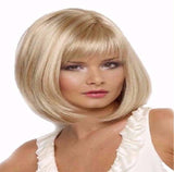 Short Blonde with Bangs Wig